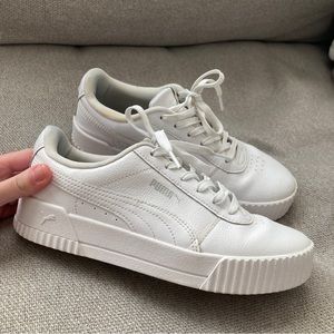 Puma Carina Casual White Tennis Shoes Womens Size 8